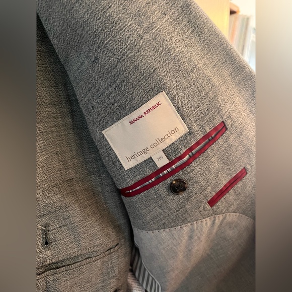 Gray Banana Republic Suit Wool Linen Blend - Picture 3 of 8